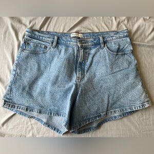 High Rise Denim Dad Shorts Abercrombie